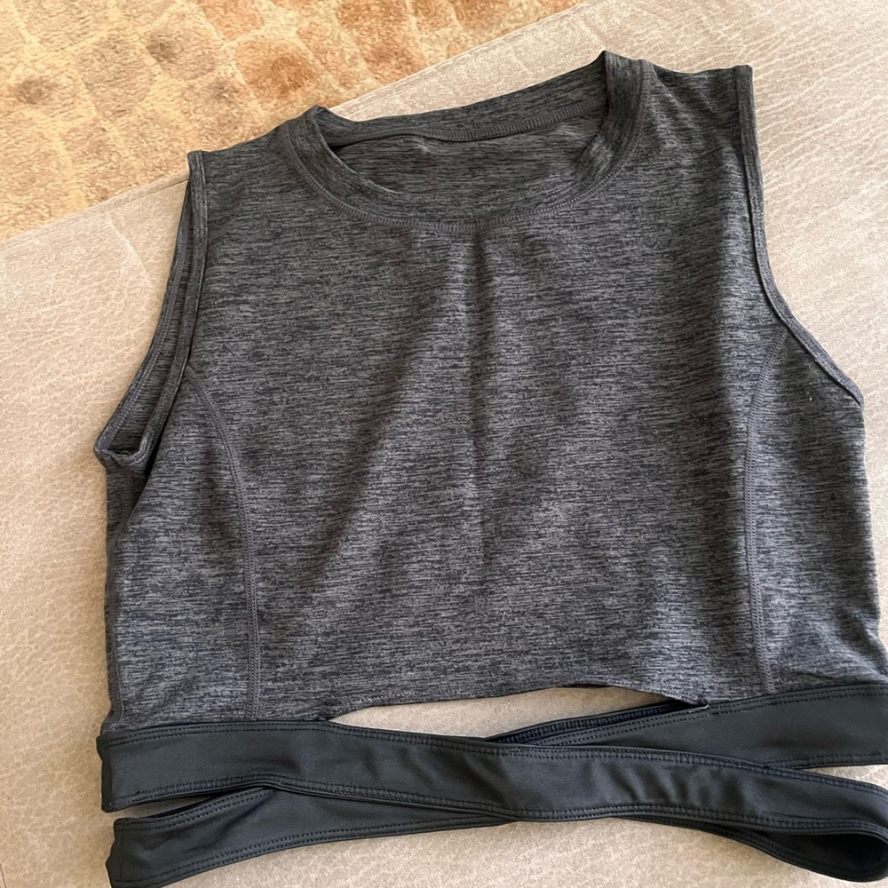 Mono B Heather Gray Activewear Top